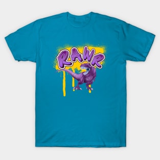 Rawr T-Rex Dinosaur Graffiti T-Shirt